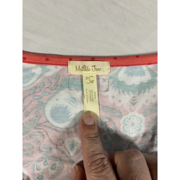 Matilda Jane Women’s Shea Striped Floral Mixed Print Long Sleeve Top Size Large - Picture 3 of 7